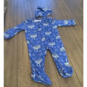 NEW Lila & Jack Hanukkah Menorah Baby Sleeper w/ Hat  6-9 Mo.’s